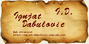 Ignjat Dabulović vizit kartica